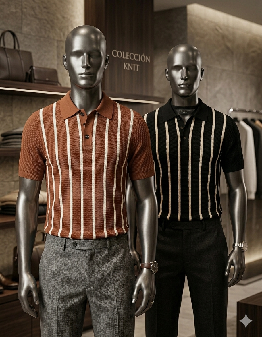 Cuello polo a rayas