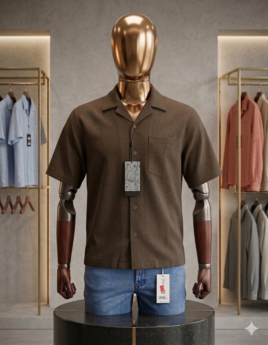 Camisa Lino manga corta