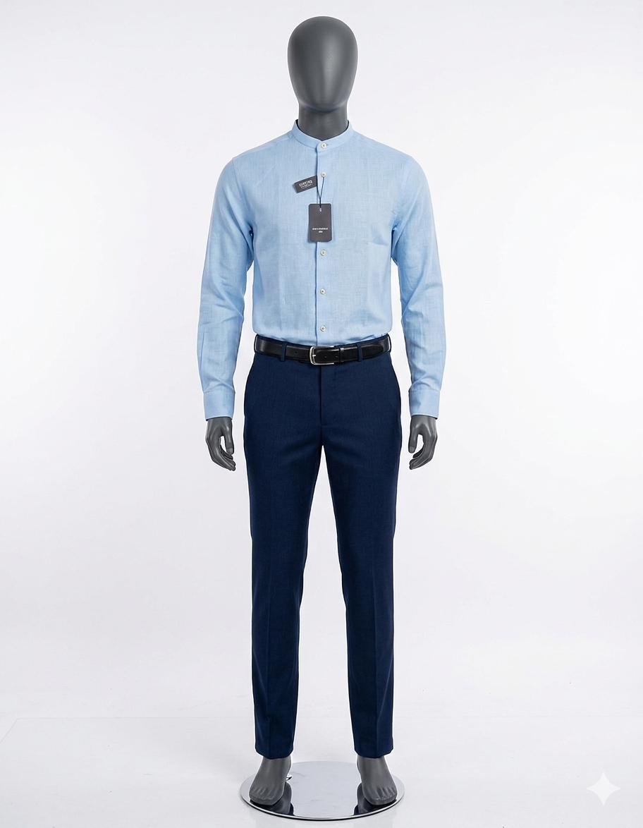 Camisa lino cuello mao