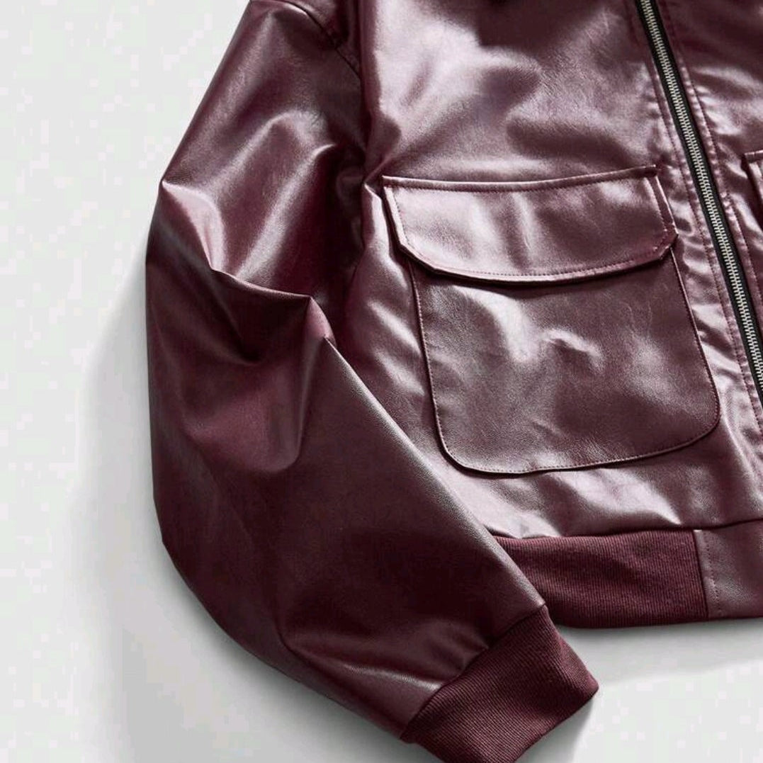 Chaqueta boxyfit cuero PU