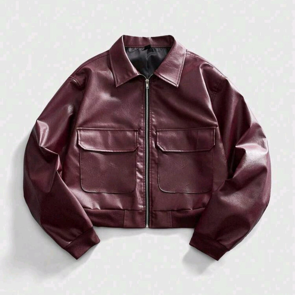 Chaqueta boxyfit cuero PU