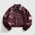Chaqueta boxyfit cuero PU
