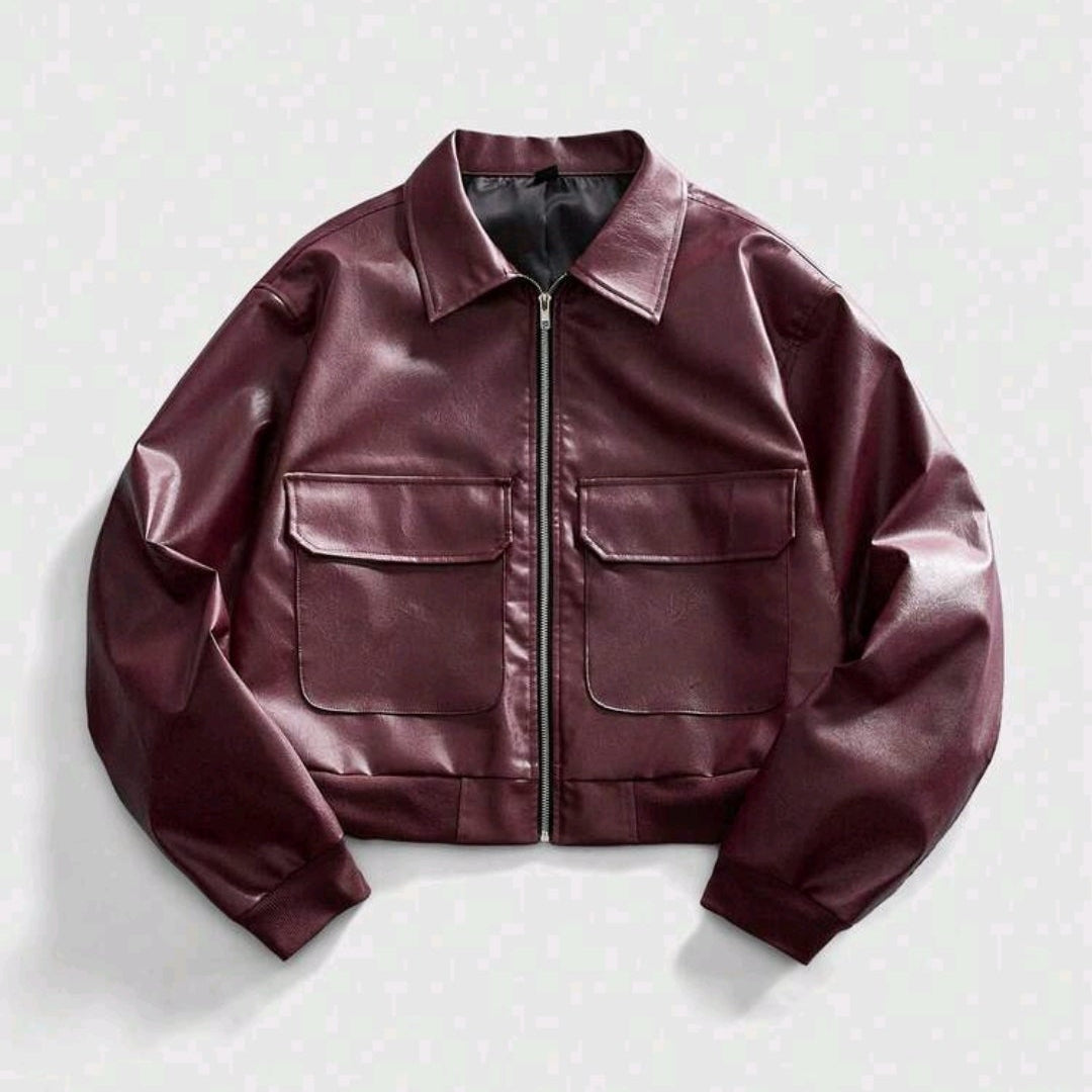 Chaqueta boxyfit cuero PU