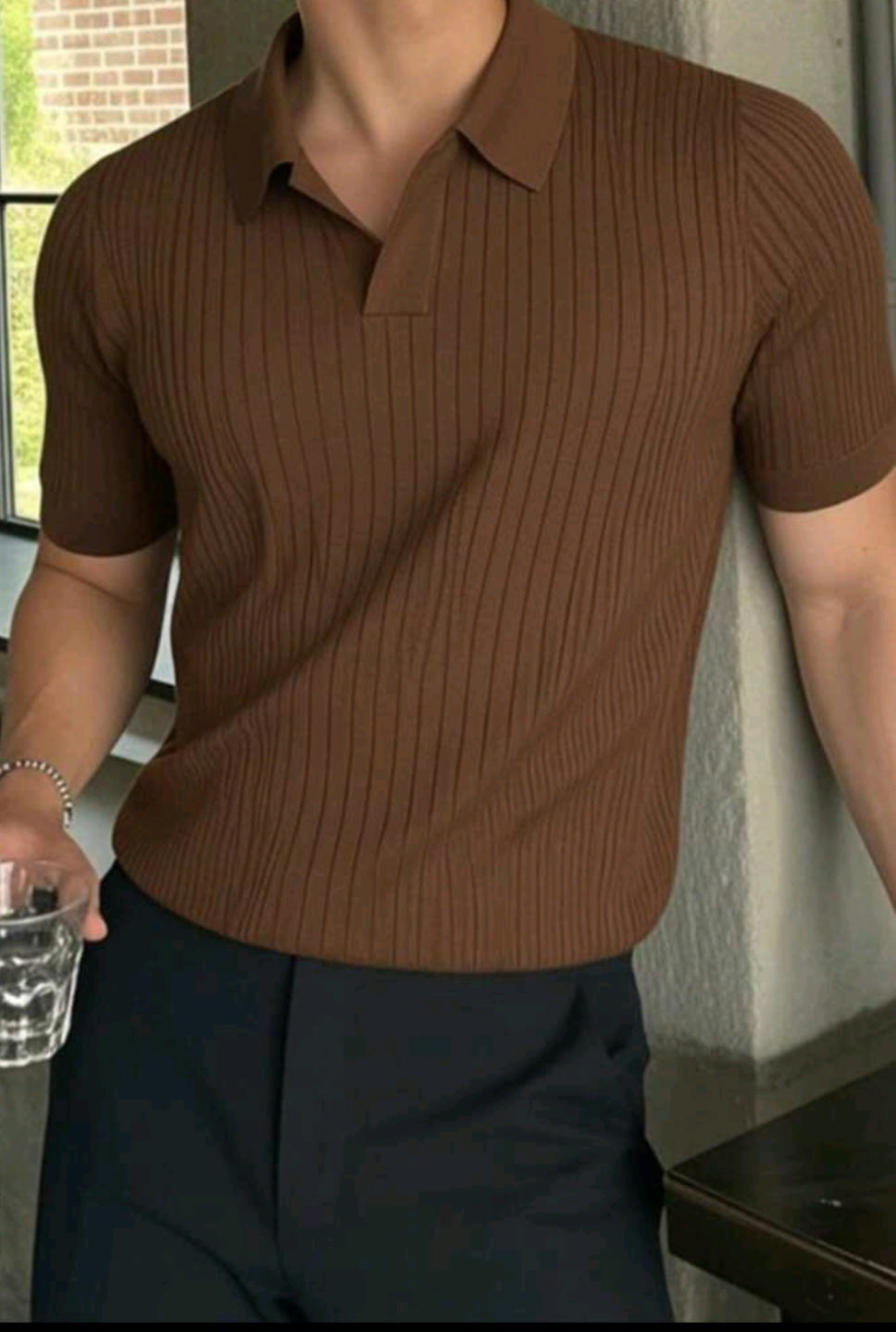 Camisa cuello polo básica