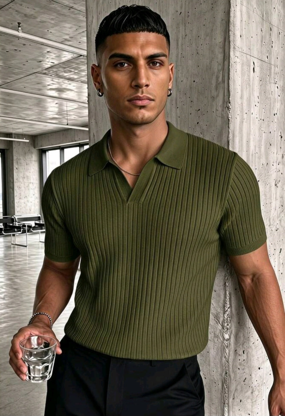 Camisa cuello polo básica