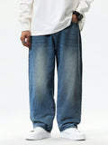 Baggy blue jeans
